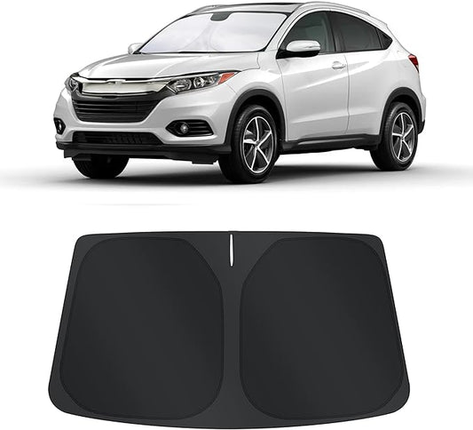 TINGLU Sun Shade for Honda HRV HR-V 2016-2022 Accessories Windshield Sun Shade Window Shade UV Rays Protection Sun Visor Cover with Steering Wheel Sunshade Storage Bag