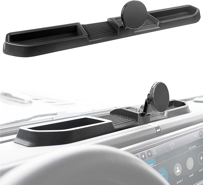 Magnetic Phone Mount Holder Fit for 2024+ Jeep Wrangler JL JLU&Gladiator JT Car Dashboard Multi-Mount Phone Holder Dash Tray for 2024 2025 Jeep JL/JT Accessories(2024+ 4X4, Not for 4XE)