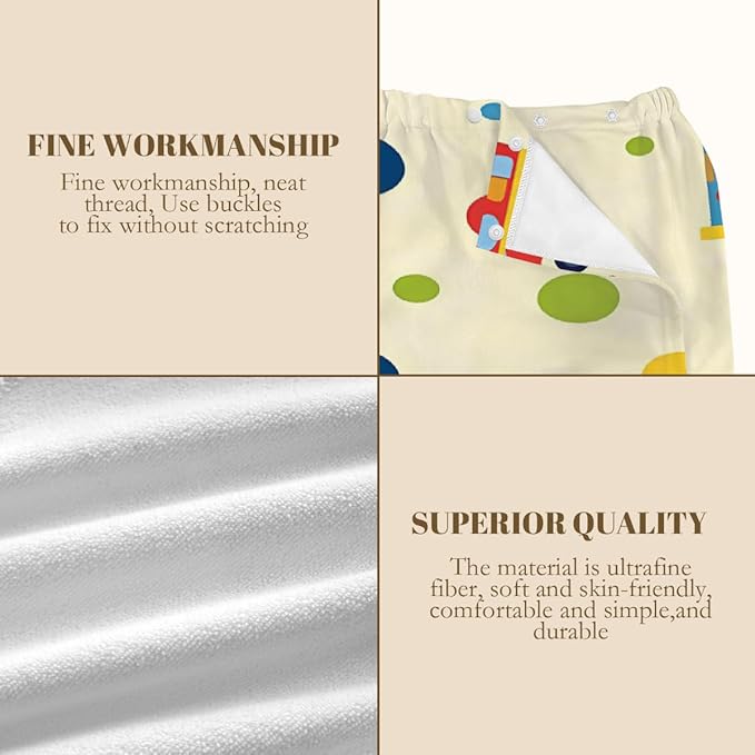 Women's Bath Wrap Cartoon Colorful Trucks Cars Absorbent Shower Spa Body Bath Robe Wraps Bathrobe Towel with Adjustable Closure