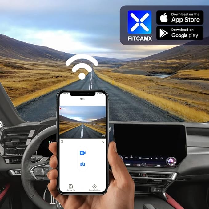 Fitcamx 4K Dash Cam Suitable for Lexus RX 2023-2026 & RX Hybrid 350 350h 450h 500h (Gen5/AL30), OEM Factory Look, UHD 2160P Video, Built-in WiFi & APP, Loop Recording, G-Sensor, Plug & Play, 64GB Card