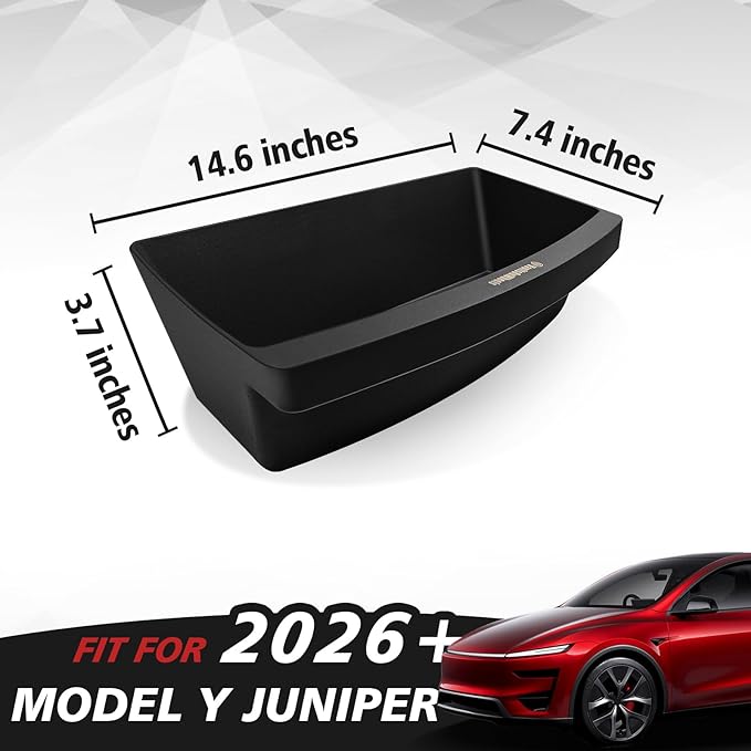 VaultsOnWheels Under Seat Storage Box Fit for 2026 Model Y Juniper Refresh Accessories, Console Organizer Tool Box Custom Fit Detachable Underseat Organizer