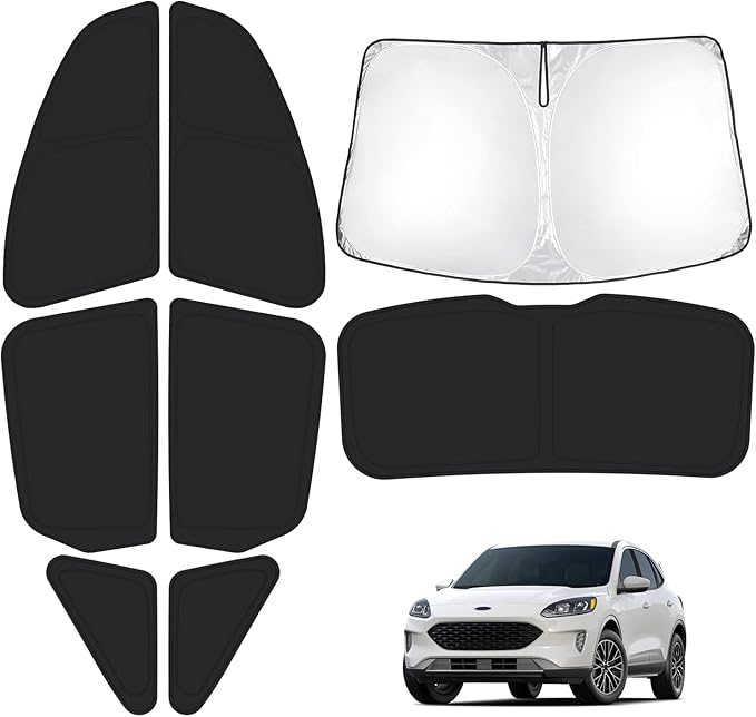 T TGBROS Windshield Sun Shade for Ford Escape 2020-2025 Car Window Shades Thicken UV Block and Blackout Privacy Foldable Sunshades 8PCS Accessories Keep Cool Sun Visor Covers