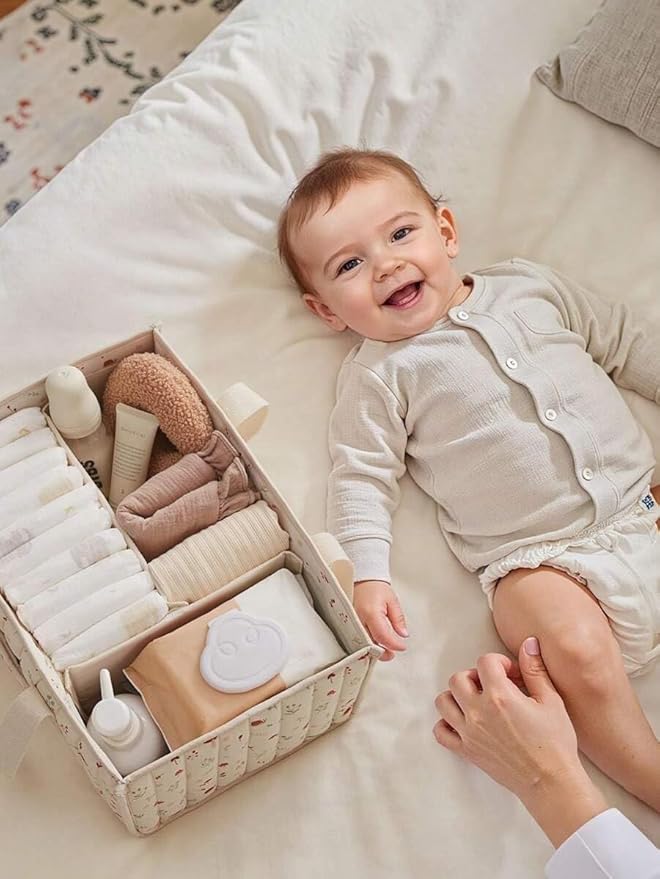 Diaper Caddy Organizer,Cute Floral Nursery Storage Basket,Soft Portable Changing Table Car Caddy Organizer Gift (Floral I)