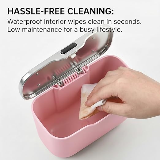 Car Trash Can with Lid - Leakproof Hanging Car Garbage Bin for Door & Seat Back - Waterproof Auto Trash Bag & Multifunctional Storage Organizer for SUV, Truck, Sedan (Pink)