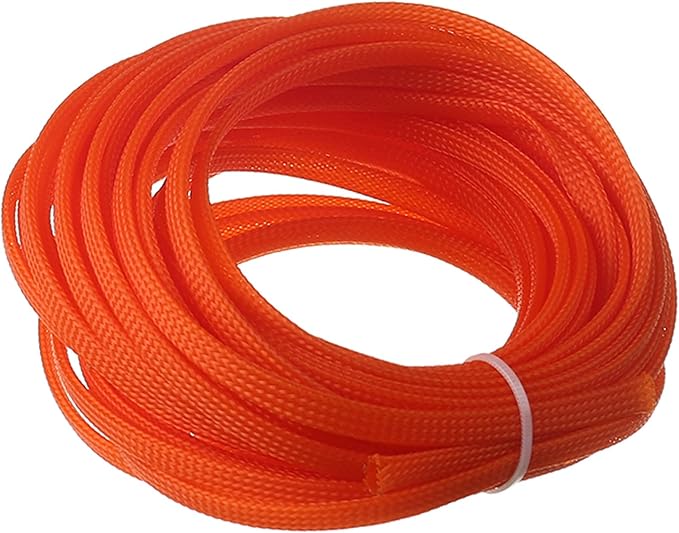 Aicosineg 32.8FT Cable Sleeve PET Braid Cable Sleeving Flexible Wire Mesh Sleeve Wire Braided Protective Sleeve for Cable Solid Tube Power Cord Protection Flame Retardant Cable Manage Orange
