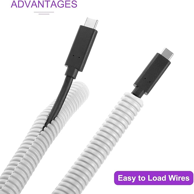 DMiotech 20ft Wire Loom Split Tubing 5/8 Inch(15.9mm) ID, Cord Protectors from Pet Flexible Conduit Cable Management for Office Home Garden, White