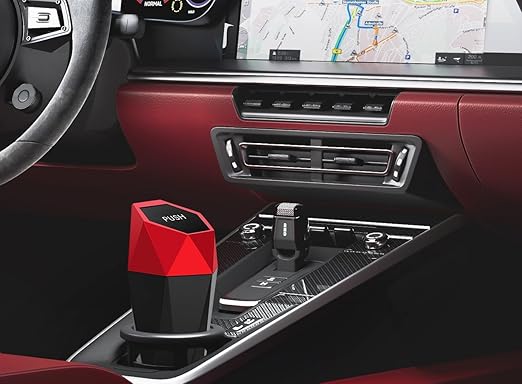 Ginsco Car Trash Can with Lid, Mini Car Garbage Can, Car Trash Bin Car Accessories for Interior, Leakproof Small Trash Cup for Car, Home, Bedroom Office (Red)