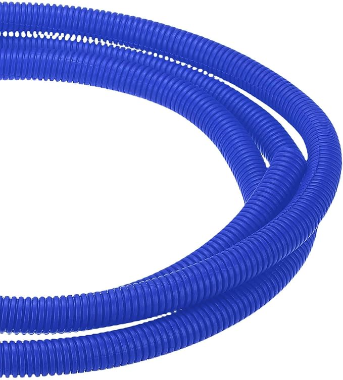 DMiotech 100ft Wire Loom Split Tubing 1/2 Inch(12.7mm) ID, Cord Protectors from Pet Flexible Conduit Cable Management for Office Home Garden, Blue