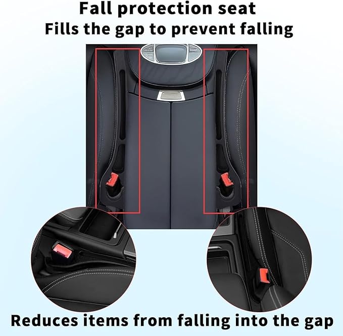 2 PCS Car Seat Gap Filler for BMW X1 X3 X5, Seat Gap Plug with Storage Slot Console Organizer to Stop Items Falling Between Seats Plug Play,A/Black