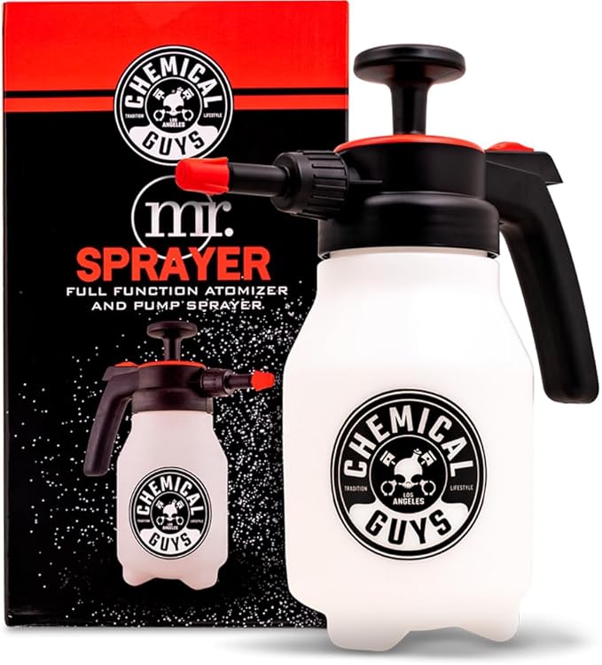 Chemical Guys Mr. Sprayer Full Function Pressure Atomizer and Pump Sprayer, Professional 50 oz Spray Bottle for Cleaning & Washing, for Home, Garden, Car Detailing, Easy Pump Action and Adjustable