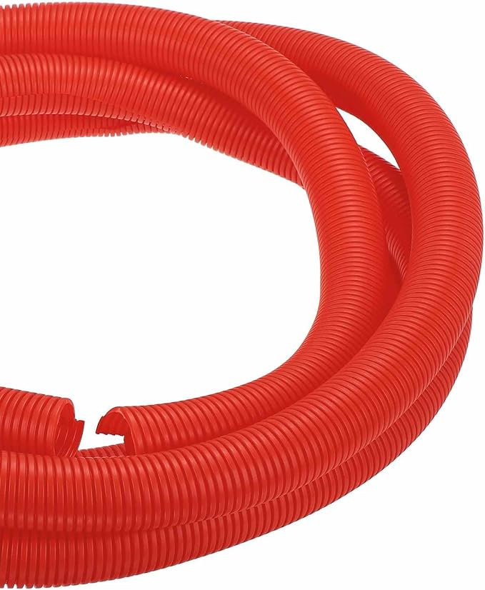 DMiotech 50ft Wire Loom Split Tubing 1 1/2 Inch(38.1mm) ID, Cord Protectors from Pet Flexible Conduit Cable Management for Office Home Garden, Red