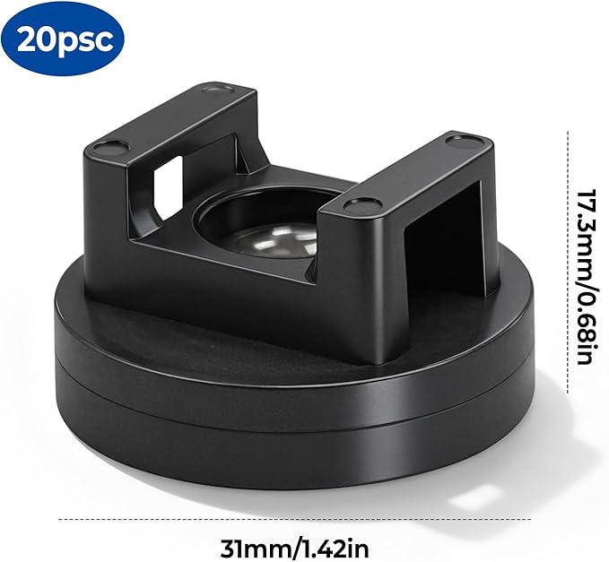 Magnetic Cable Zip Tie Base, Heavy Duty 14lbs Vertical Tension, Multipurpose Wire Clips Management Holder, Supplies for Electrical Cable Wire Organization (31mm, Count, 20)