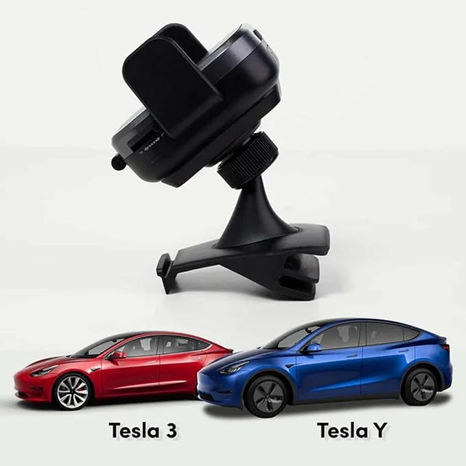 Wireless Car Charger - Mini Grip Cradle Version 2.0-15W Fast Charging - 360 Degree Rotation Compatible with Samsung Galaxy S24, S24 Ultra, iPhone 16, 16 Pro, 15, 15 Pro, Pro Max Phone Holder