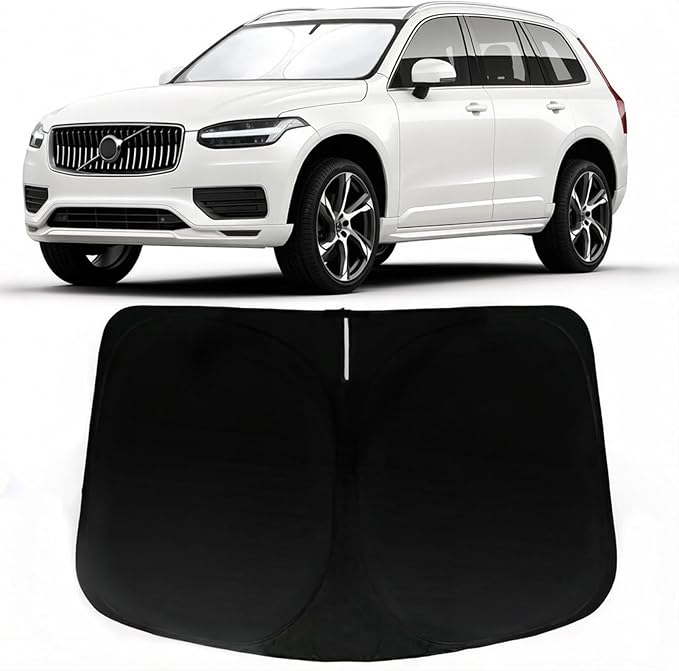 Windshield Sun Shade for Volvo XC90 2016-2026, Car Front Window Sunshade with 240T Sun Visor Protector Blocks UV Rays Heat Sun Shield Accessories