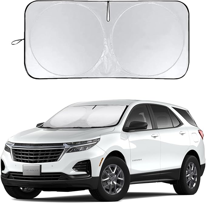 Windshield Sun Shade Sunshade Windshield Cover for Chevrolet Equinox 2018-2024 2025 Foldable Sun Shield, Custom Fit Front Window Shade for Chevy Equinox Accessories Reflective Sun Visor Block Heat