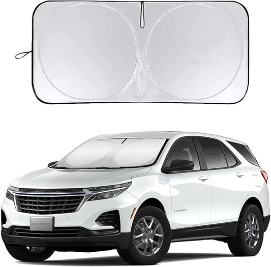 Windshield Sun Shade Sunshade Windshield Cover for Chevrolet Equinox 2018-2024 2025 Foldable Sun Shield, Custom Fit Front Window Shade for Chevy Equinox Accessories Reflective Sun Visor Block Heat