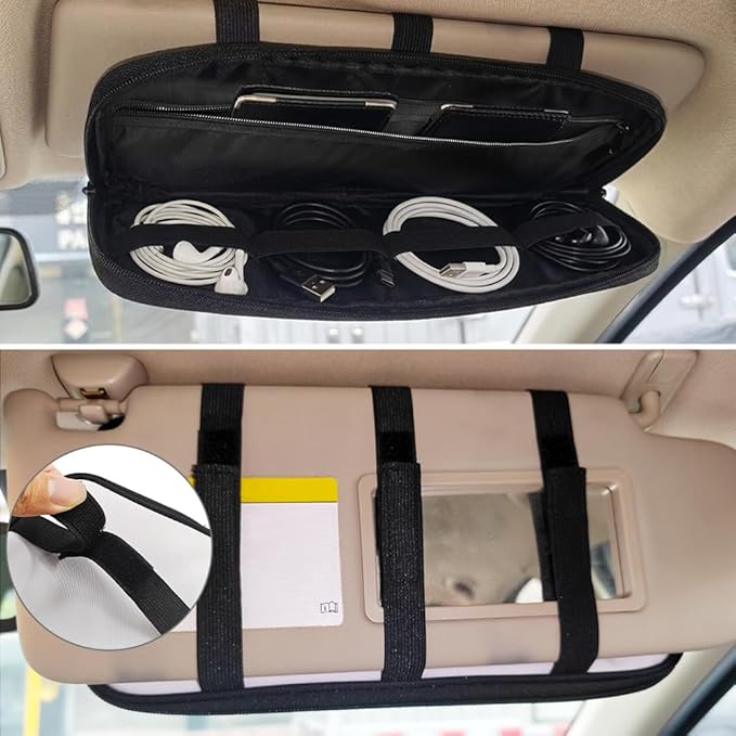 Camouflage Hunting Car Sun Visor Organizer Personalized Car Sun Visor Storage Bag Easy to Store and Install Universal Size Fit for Most Cars SUV