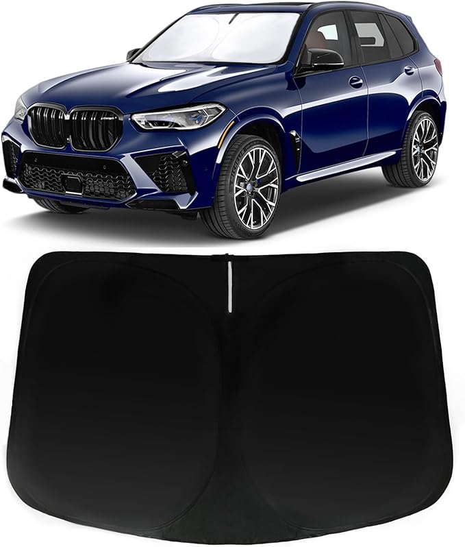 Windshield Sun Shade for BMW X5 2026 2025-2019, Car Front Window Sunshade with 240T Sun Visor Protector Blocks UV Rays Heat Sun Shield Accessories