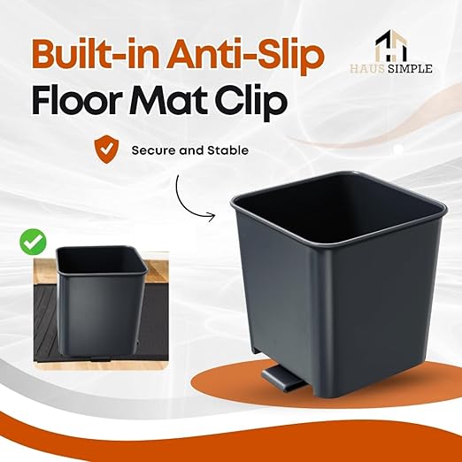 Car Trash Can Waterproof Vehicle Garbage Bin, Leakproof Anti Slip Floor Mat Clip Trash Bag Holder for Car, Truck, SUV, Van Portable Auto Trash Container with Stability Clips (Gray with Cover, Small)