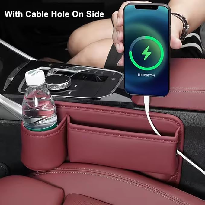 Car Seat Gap Filler Organizer for Mazda3 Sedan 2014–2017, Multifunctional Leather Seat Gap Storage Box for Phone,Keys,Sunglasses(A/Black,A/Copilot)
