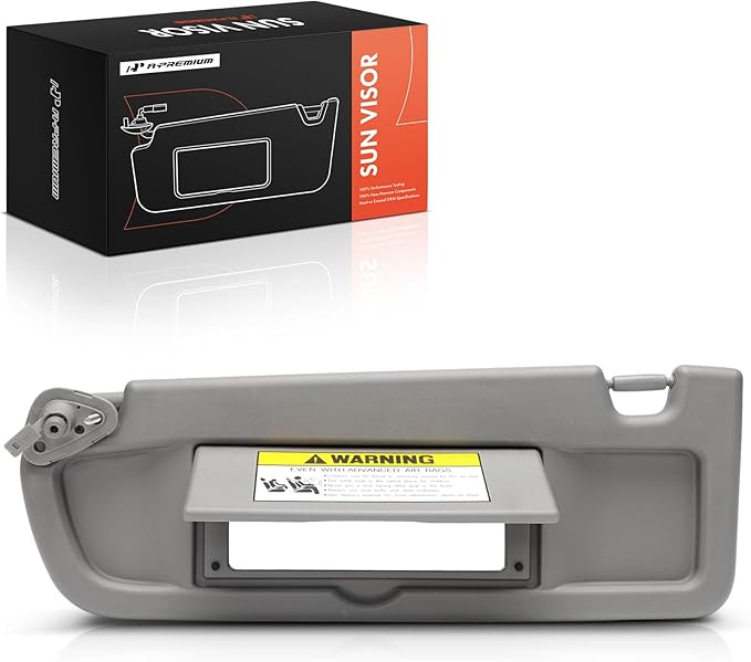 A-Premium Driver Left Side Sun Visor Compatible with Honda Civic 2006 2007 2008 - with Vanity Mirror, Dark Gray Color - Replaces 83280-SNA-A01ZA, 83280SNAA01ZA