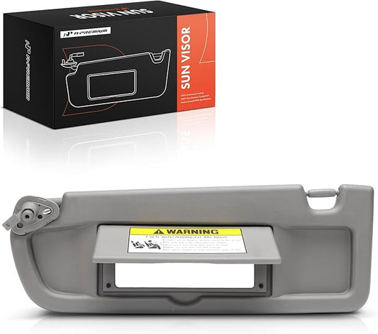 A-Premium Driver Left Side Sun Visor Compatible with Honda Civic 2006 2007 2008 - with Vanity Mirror, Dark Gray Color - Replaces 83280-SNA-A01ZA, 83280SNAA01ZA