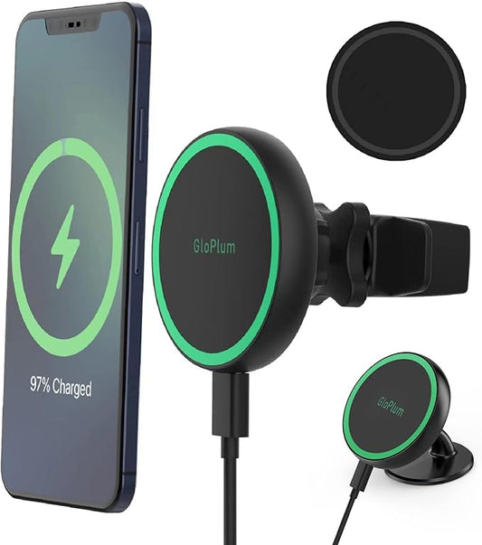 Magnetic Wireless Car Charger Mount Compatible with Magsafe iPhone 15/ iPhone 14/iPhone 13, Fast Charging Air Vent Magnet Accessories Car Phone Holder