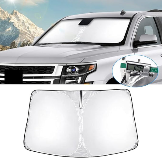 T TGBROS Windshield Sun Shade for Chevrolet Tahoe/GMC Yukon 2015-2020 Front Window Sunshade Sun Shield Foldable Sun Visor Cover for Chevy Tahoe/Yukon Accessories Block Heat and Sun Protection
