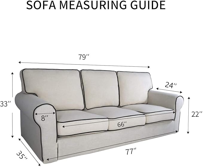 PureFit Reversible Quilted Sofa Cover, Water Resistant Slipcover Furniture Protector, Washable Couch Cover with Non Slip and Elastic Straps for Kids, Pets (Sofa, Classic Blue/Ivory)