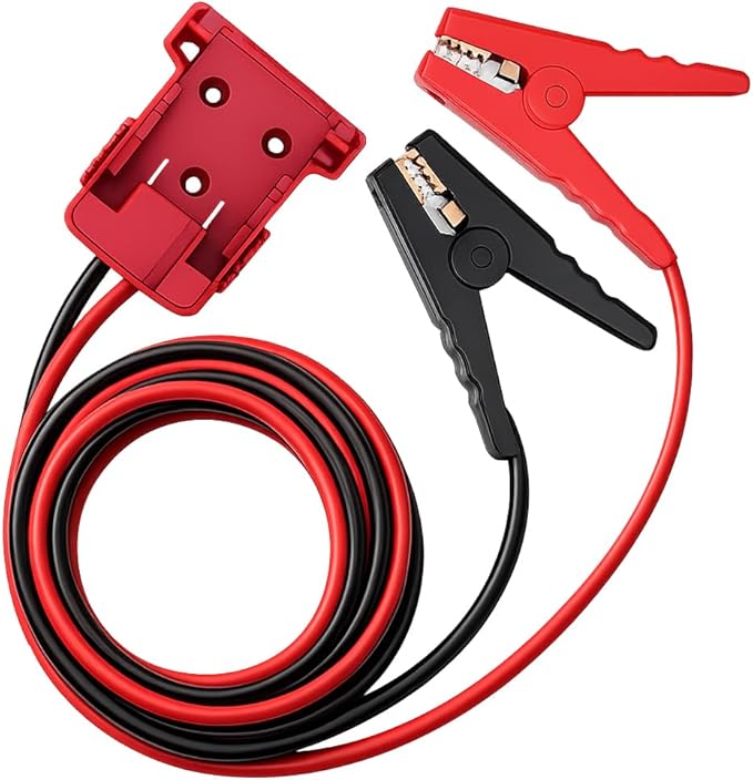 8AWG Car Jumper Cables Adapter with Alligator Clips, 2FT M18 18V Silicone Vehicle Wire Jumper Starter Clamps, Heavy Duty Automotive Booster Power Tool Line, Universal Fit