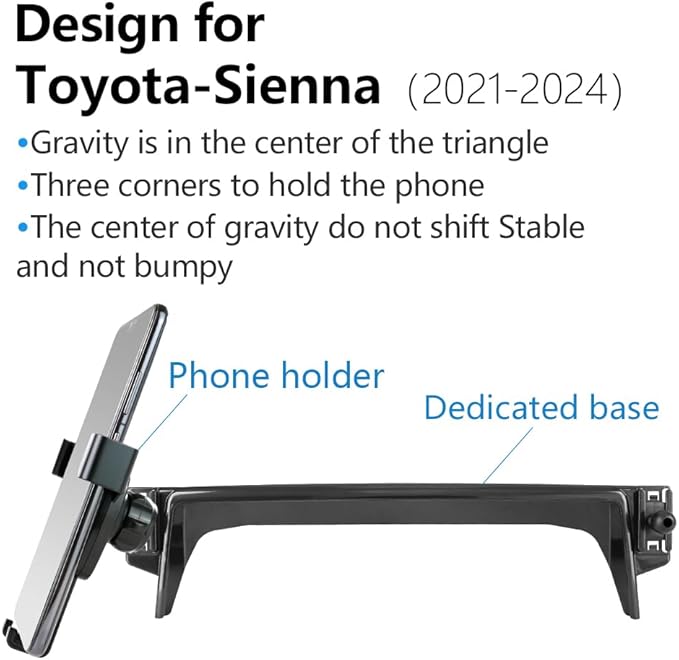 Car Phone Holder for Toyota Sienna 2021 2022 2023 2024 Auto Accessories Navigation Bracket Interior Screen Decoration Dash Board Mobile Cell Phone Mount case【Not fit Sienna 2025】