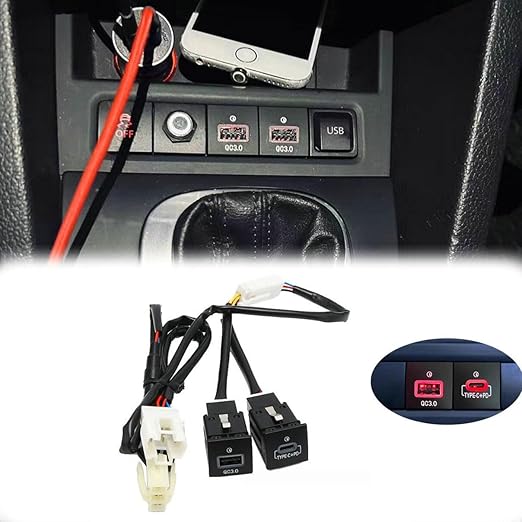 USB QC3.0 Charger+PD for VW Jetta MK6 2010-2014 and Golf GTI R-Line 2006-2013 MK5