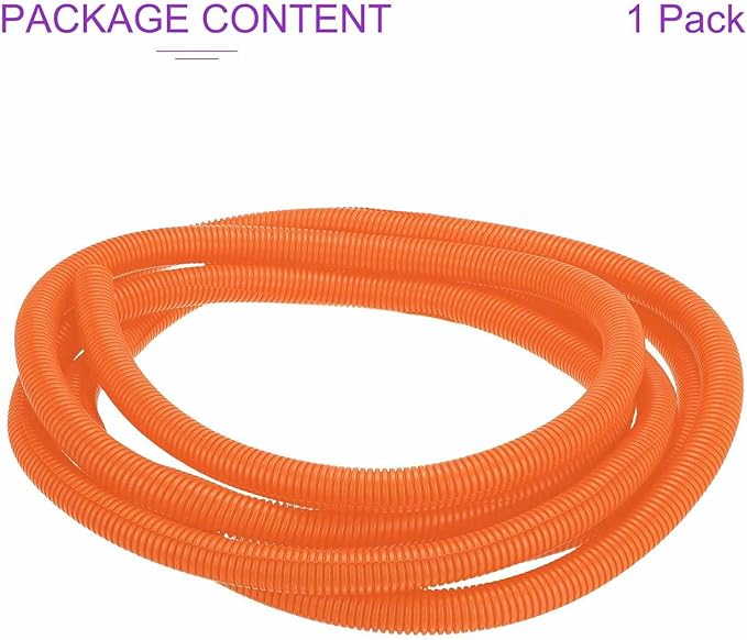 DMiotech 10ft Wire Loom Split Tubing 1 Inch(25.4mm) ID, Cord Protectors from Pet Flexible Conduit Cable Management for Office Home Garden, Orange