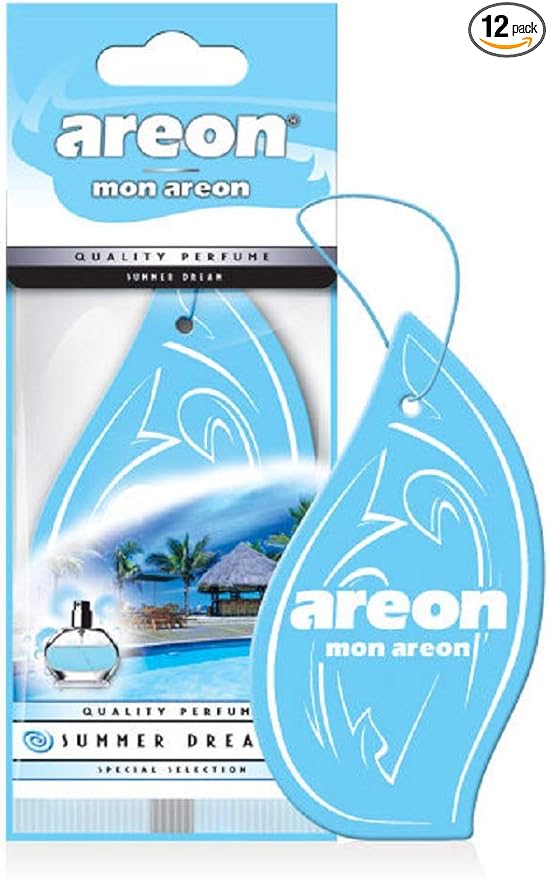 AREON MON MA18 Long Lasting Hanging Best Car Air Freshener Summer Dream Scent, 12 pack