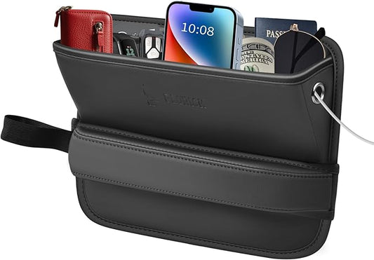 Florich Car Seat Gap Filler, Pro-Seats Gap Filler Organizer and Storages 2-in-1, Premium Leather Center Console Organizer, Car Organizer Front Seat Universal Fit for Car Suv Truck