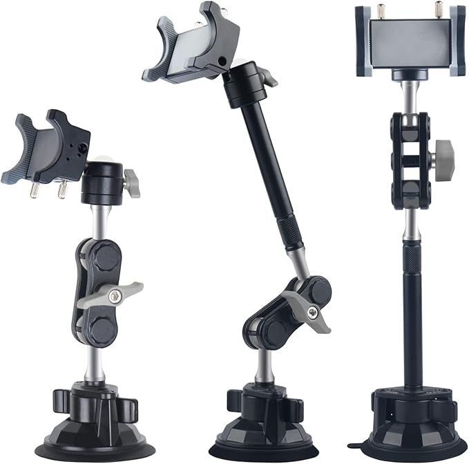 leepiya Phone Mount for car, 360° Adjustable Dashboard Windshield Car Phone Holder Mount, Ultra-Durable Metal,car Mount for Camera vlogging, Car Phone Mount for iPhone Samsung All Smartphones