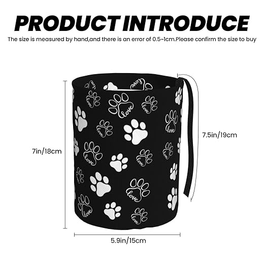 Car Trash Bag Paw Print Hanging Back of Seat Car Portable Trash Bag Paw Print Waterproof One-Handed Portable Strap Drawstring Garbage Bags 2 Pieces Car Coasters