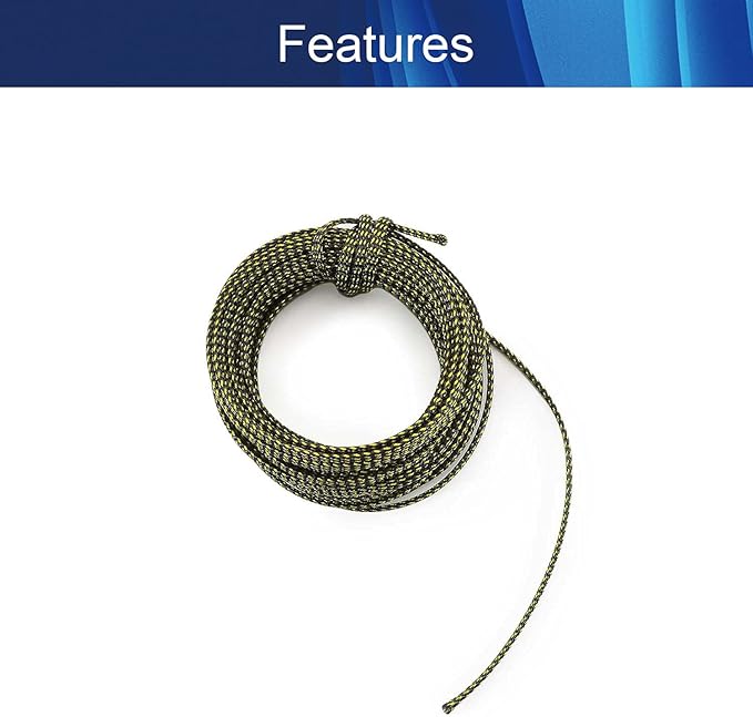 Aicosineg Cable Sleeve Braided Sleeving PET Wire Loom Tubing Cable 32.81ft-1/6inch Wrap Protector for HiFi Audio and Video Headphone Cable Protect Wires from Chewing of Pets Black and Gold