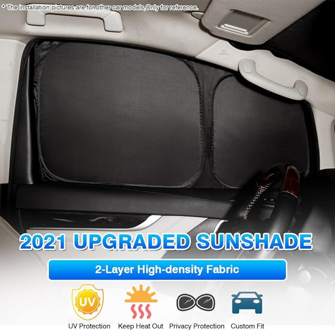 T TGBROS Custom Fit for Car Sunshade 1996-2021 GMC Savana Van,Passenger,Cargo Van Side Window Front Seat Sun Shade Sun Shield Blocks UV Rays Keeps Your Vehicle Cool 2pcs