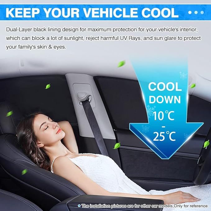 T TGBROS Windshield Sun Shade for Ford Bronco Sport 2021-2023 2024 2025 2026 Car Window Shades Thicken UV Block and Blackout Privacy Foldable Sunshades 6PCS Accessories Keep Cool Sun Visor Covers