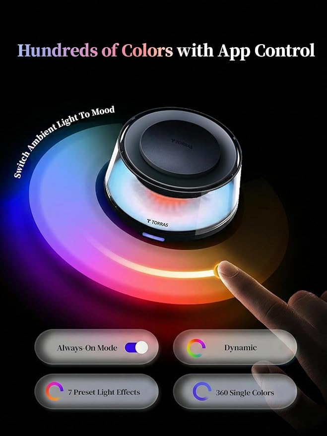 TORRAS Smart Car Air Fresheners Diffuser, The First App Control Car Freshener, Solar & USB-C Charging, Auto ON/OFF, Cherry Blossom & White Musk, Lasts Up to 5 months, CF20 Pro Fragrance Diffuser