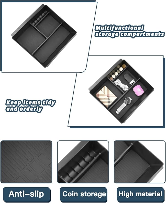 2022–2025 Wagoneer Center Console Organizer for Jeep Wagoneer Accessories Armrest Console Organizer Compatible with 2022 2023 2024 2025 Jeep Wagoneer & Grand Wagoneer(Only for Without Refrigerator)