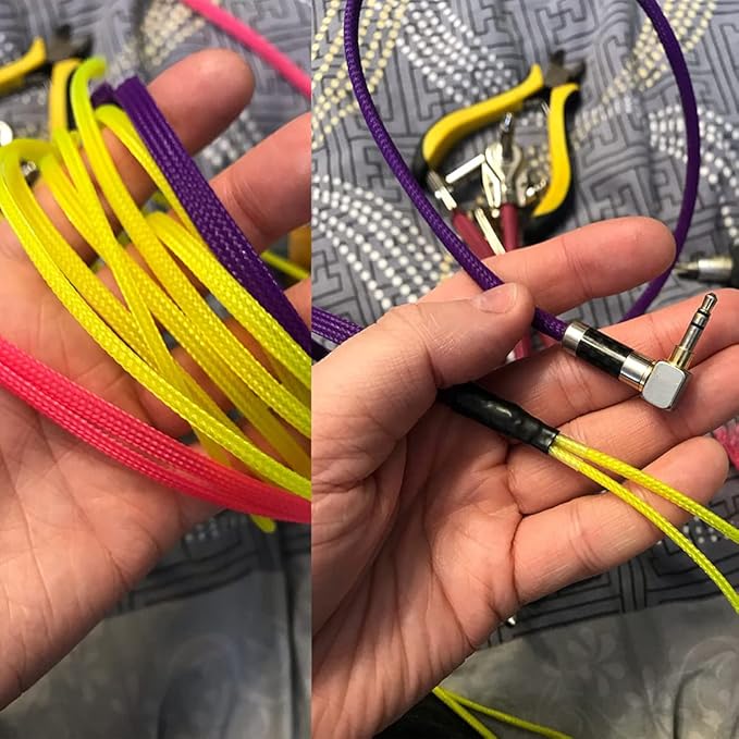 Aicosineg 32.8ft PET Flexible Braided Cable Sleeve 0.16inch Width Wire Loom Sleeving and Organizer Flexible Wire Mesh Sleeve for TV Audio PC Cords from Pets Chewing Purple