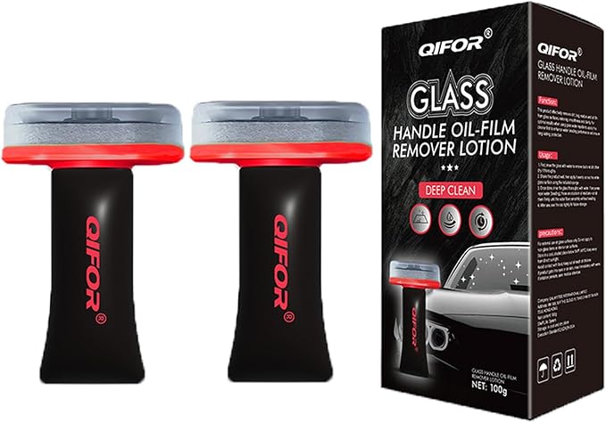Oil Film Remover for Car Windshields and Windows, Automotive Glass Cleaner for Oil Residue & Road Grime, Improves Visibility & Safe Driving (2 PCS)
