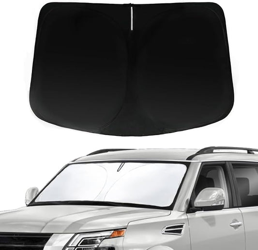Windshield Sun Shade for Nissan Armada 2017-2024 Car Front Window Sunshade with 240T Sun Visor Protector Blocks UV Rays Heat Sun Shield Accessories