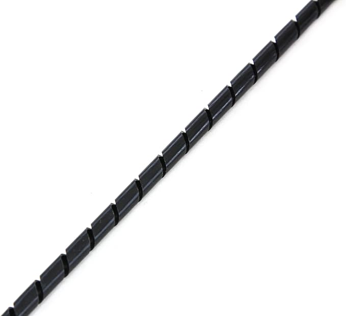 33FT PE 1/4 Inches (6 mm) Black Polyethylene Spiral Wire Wrap Tube PC Manage Cable for Car Computer Cable