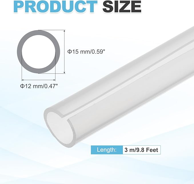 MECCANIXITY 3 m Split Silicone Cable Sleeve Tubing, ID 12mm Clear Split Silicone Tube Cord Organizer Wire Shielding Sheathing Wrap for USB Charge Power Cord Audio Video Cable