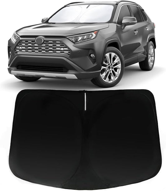 Windshield Sun Shade for Toyota RAV4 2013-2024 LE XLE Premium Limited XLE Adventure TRD Off-Road, Car Front Window Sunshade with 240T Sun Visor Protector Blocks UV Rays Heat Sun Shield Accessories