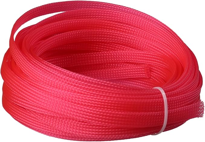 Aicosineg Cable Sleeve Braided Sleeving PET Wire Loom Tubing Cable 32.81ft-1/3inches Wrap Protector for HiFi Audio and Video Headphone Cable Protect Wires from Chewing of Pets Pink