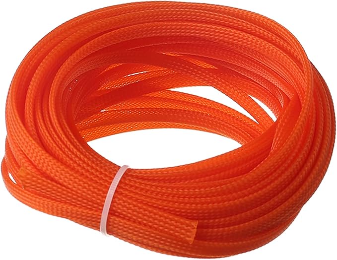 Aicosineg 32.8FT Cable Sleeve PET Braid Cable Sleeving Flexible Wire Mesh Sleeve Wire Braided Protective Sleeve for Cable Solid Tube Power Cord Protection Flame Retardant Cable Manage Orange